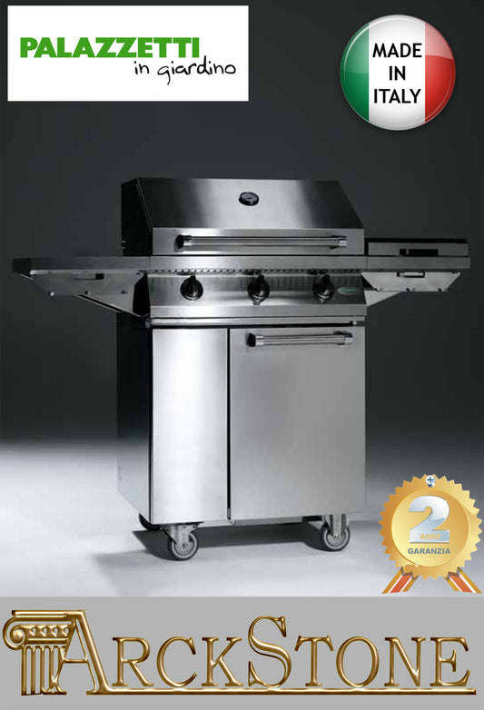 Palazzetti in Giardino René Barbecue Acciaio Inox Gas GPL Metano Griglie Piastra 139x60xh124 cm