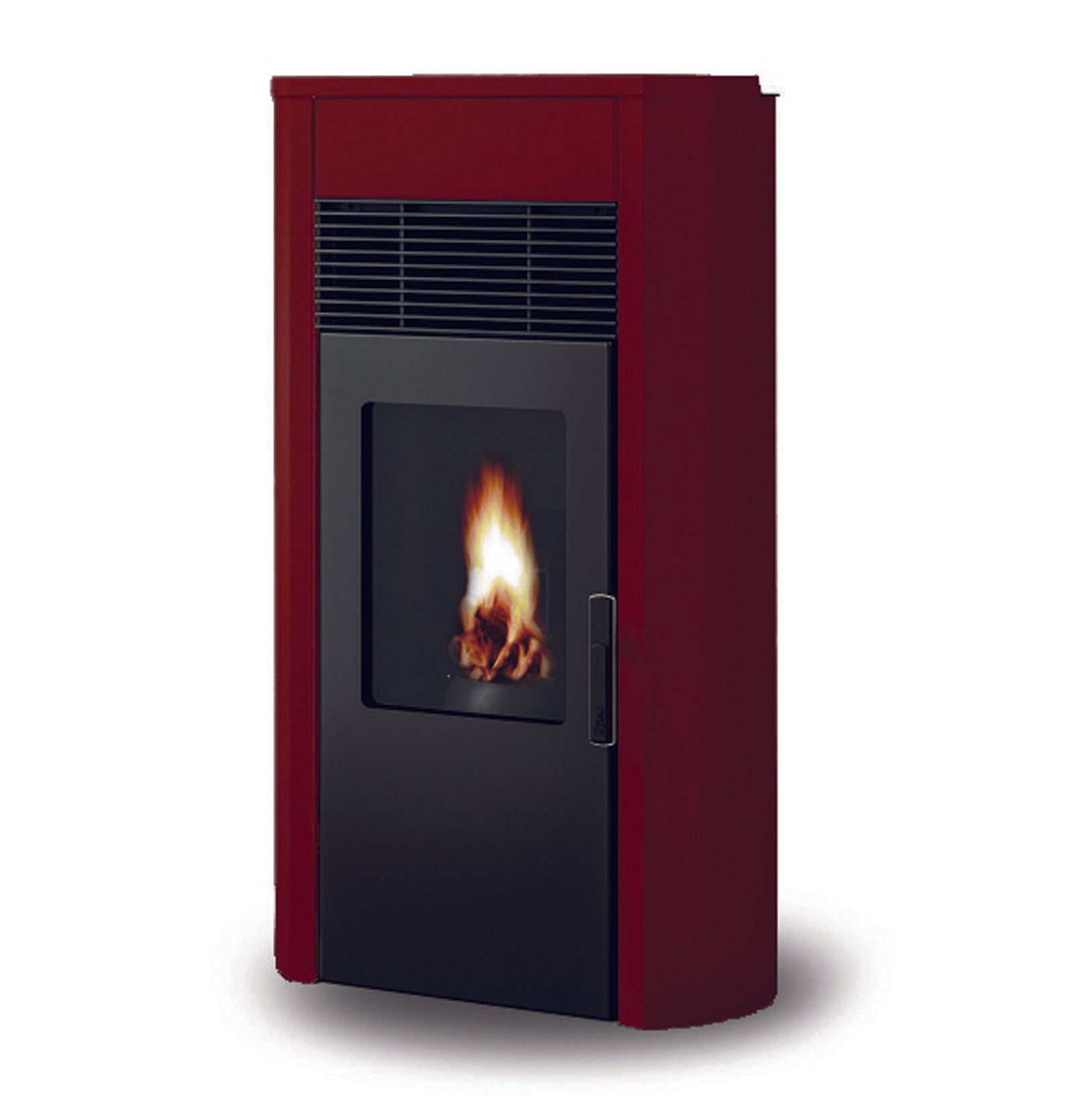Stufa Pellet Aria Calda Ventilata Royal Palazzetti Roberta Air 120 Colore Rivestimento Rosso Potenza 13,9 Kw