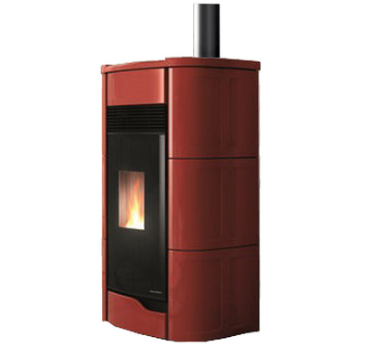 Stufa Pellet Aria Calda Ventilata Ecofire Ermetica Palazzetti Anna 12 US Potenza 12 kW Rosso