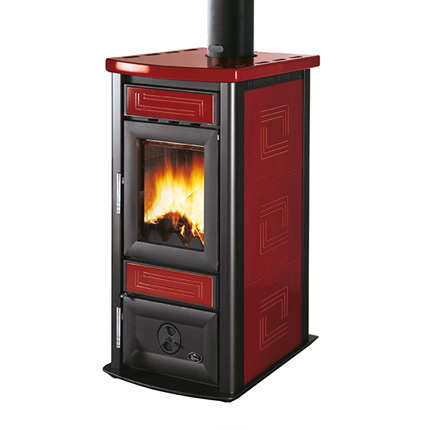 Focolare Stufa Legna Aria Naturale Ceramica Royal Palazzetti Stuba Rosso 7,1 Kw