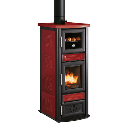 Focolare Stufa Legna Ceramica Royal Palazzetti Stuba Forno Rosso 7,1 KW