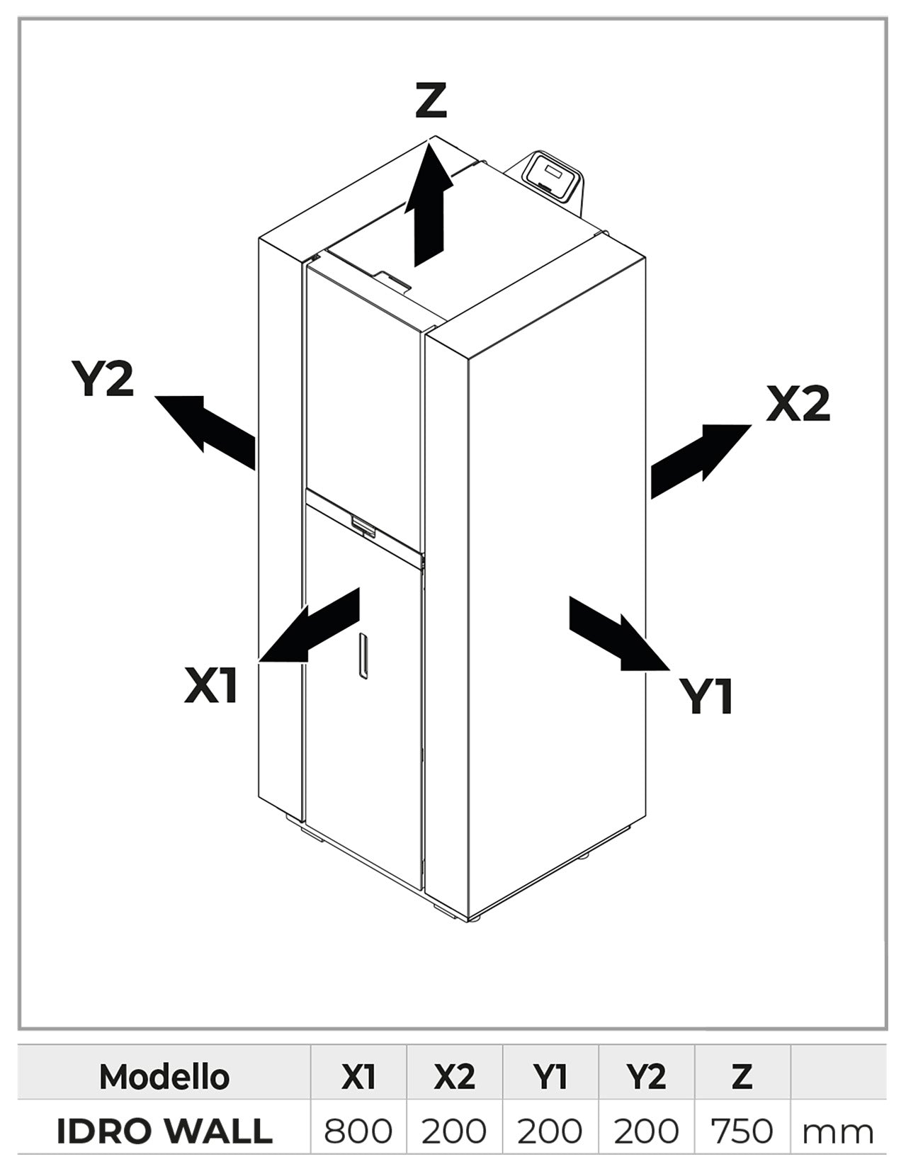 Royal Idro Wall 12 Termostufa Pellet 12,4 Kw Acciaio Rosso Riscaldamento Acqua Radiatori Caldaia 8 Tubi Fumo Gruppo Idraulico Circolatore Vaso Espansione Valvola Sicurezza Anticondensa Display Digitale Gestione Fasce Orarie Cassetto Uscita Posteriore