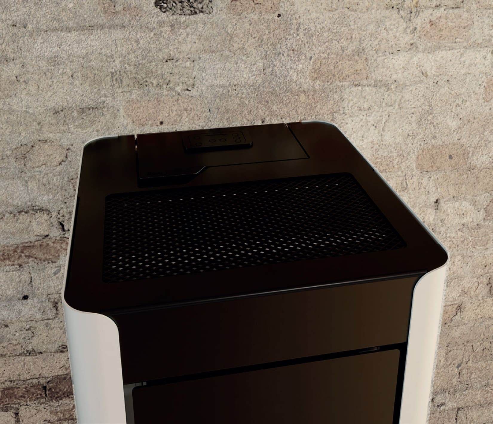 Royal Palazzetti Ilde Air 80 Rivestimento Acciaio Colore Bianco Potenza 8,2 Kw Stufa Pellet Aria Calda Ventilata Maniglia Antiscottatura Uscita Fumi Posteriore Canalizza Aria Comburente Esterno Display Comandi Sfioro Programma Digitale Cassetto Estraibile