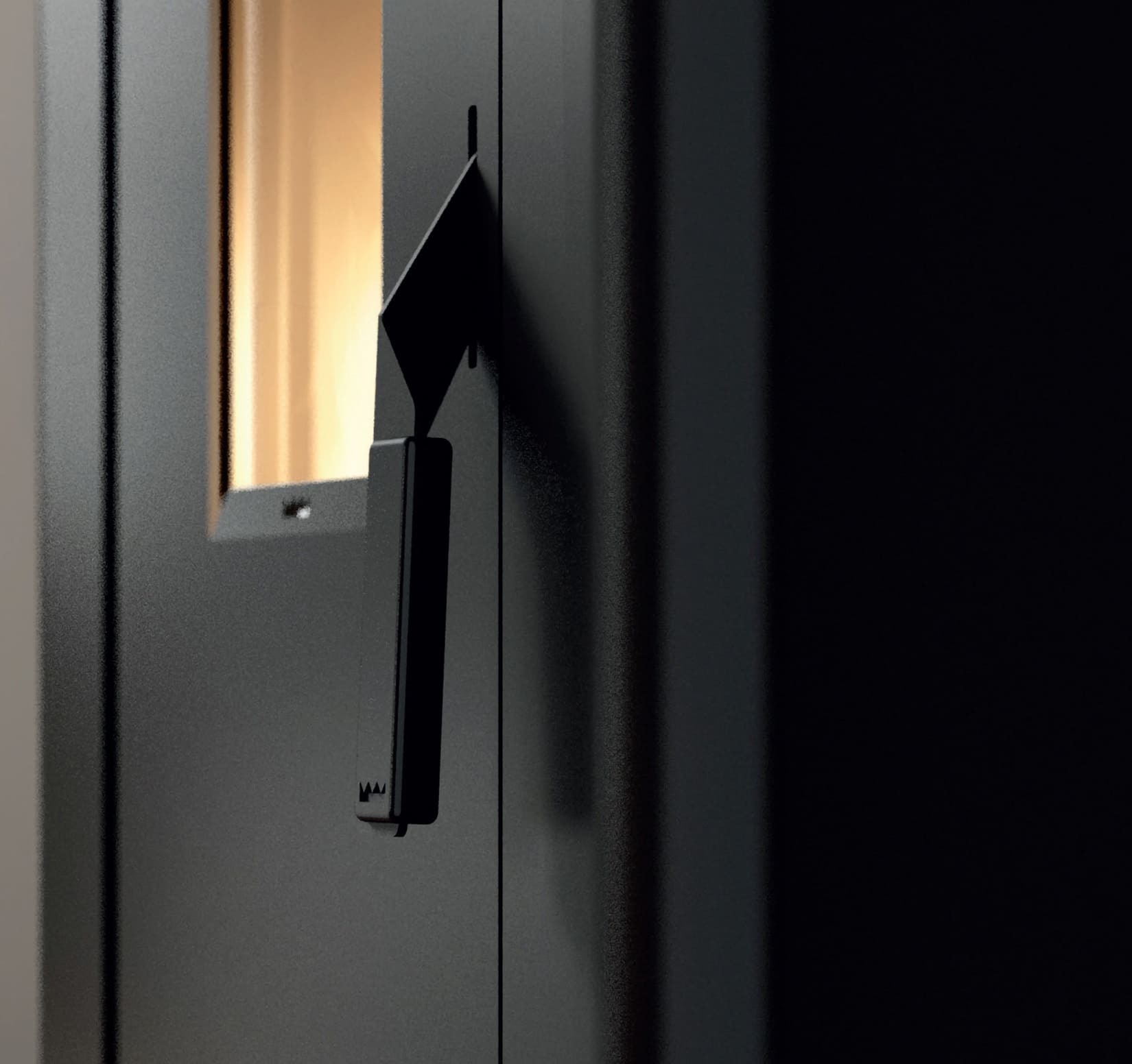 Royal Palazzetti Alida Air 120 Stufa Pellet Aria Ventilata Canalizzata Potenza 11,9 Kw Rivestimento Acciaio Colore Nero Uscita Fumi Posteriore Maniglia Antiscottatura Canalizza Aria Comburente Esterno Display Sfioro Programma Orario Cassetto Braciere