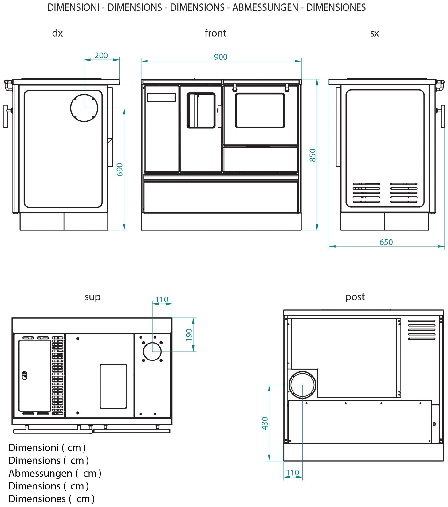 Royal Rosita S Cucina Pellet Aria Calda Ventilata Potenza 8Kw Rivestimento Acciaio Avorio Forno Portina Vetro Ceramico Piano Cottura Ventilatore Centrifugo Caricamento Dall’Alto Predisposta Uscita Fumi Posteriore Superiore Termometro Controllo Temperatura
