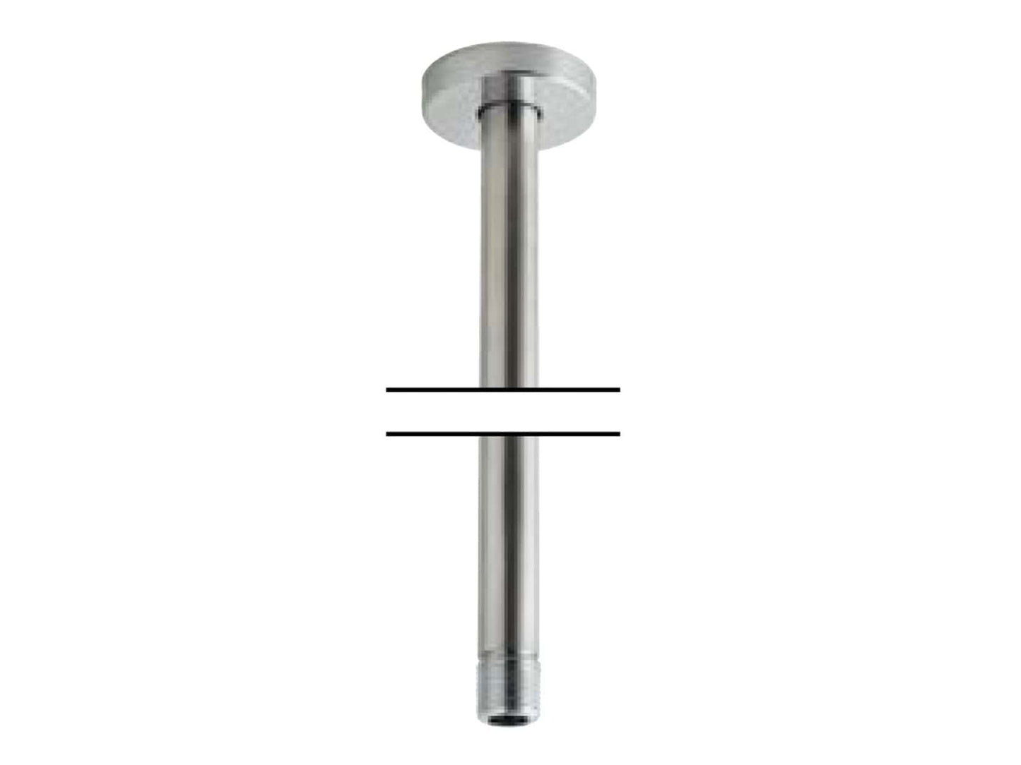 Rubinetterie Treemme SHOWERS Braccio Tondo Per Soffione Doccia Presa Tonda Da Soffitto 500 mm Materiale Acciaio Finitura Acciaio Spazzolato Opaco Inox