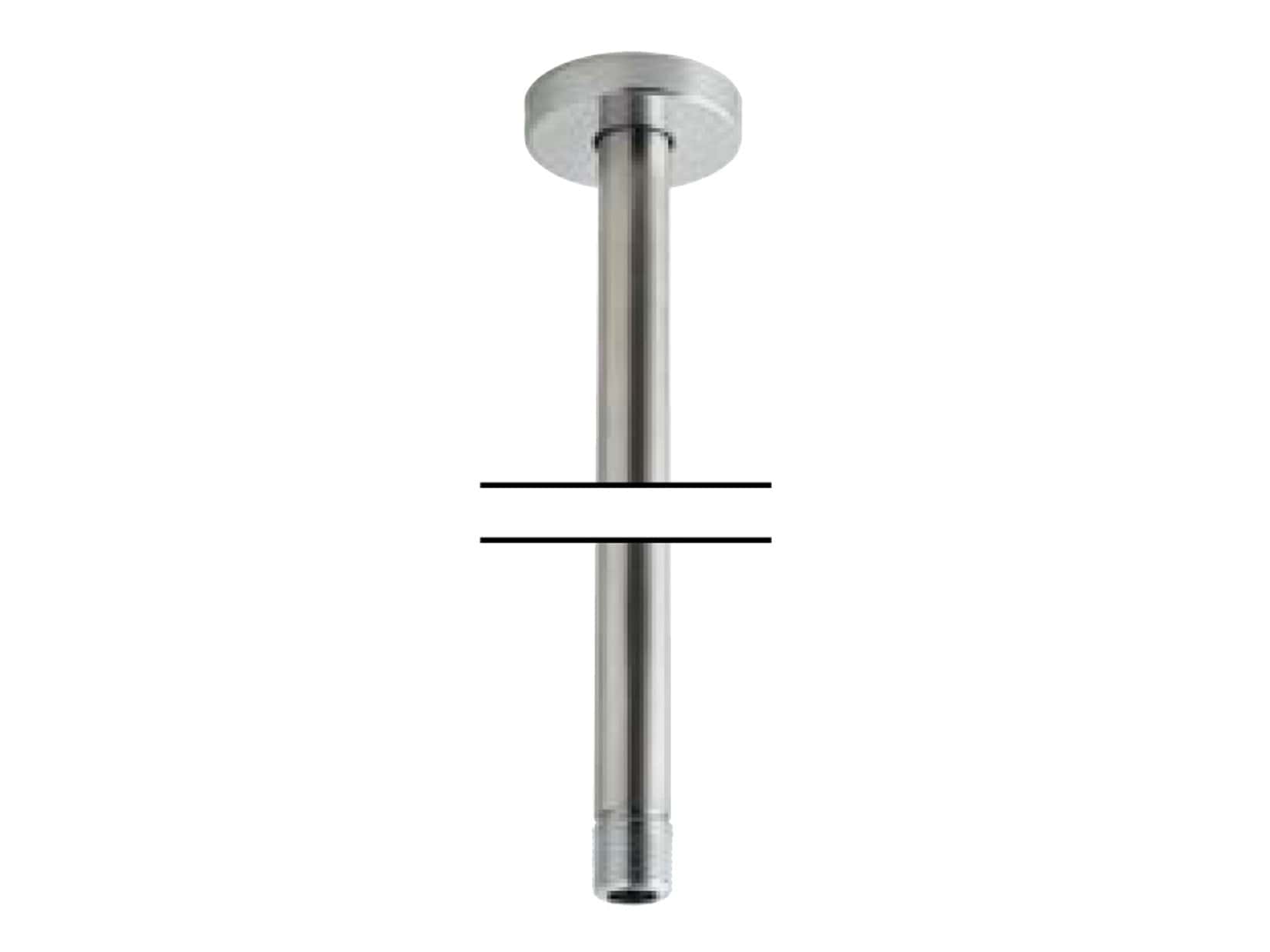 Rubinetterie Treemme SHOWERS Braccio Tondo Per Soffione Doccia Presa Tonda Da Soffitto 500 mm Materiale Acciaio Finitura Acciaio Spazzolato Opaco Inox