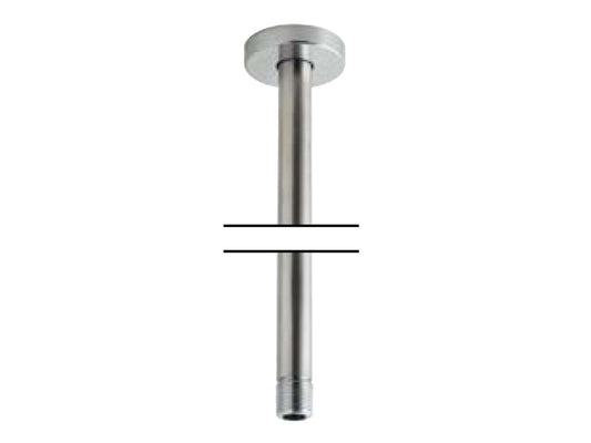 Rubinetterie Treemme SHOWERS Braccio Tondo Per Soffione Doccia Presa Tonda Da Soffitto 500 mm Materiale Acciaio Finitura Acciaio Spazzolato Opaco Inox