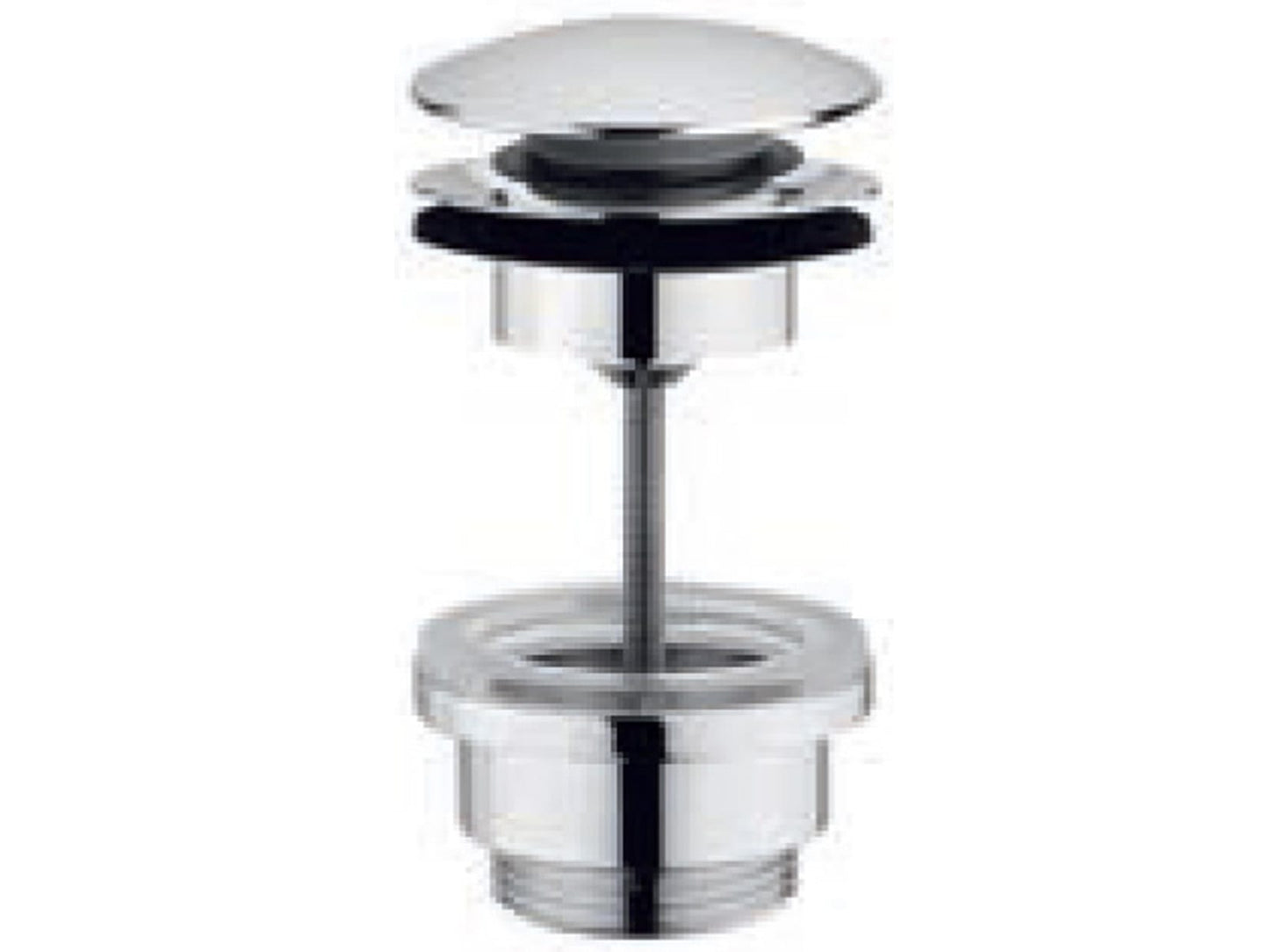 Rubinetterie Treemme 3M Contract ZIP IT RTSA 117 CC Piletta di Scarico Click Clack Universale Con Inserto Per Sempre Aperto Rubinetterie Finitura Cromata