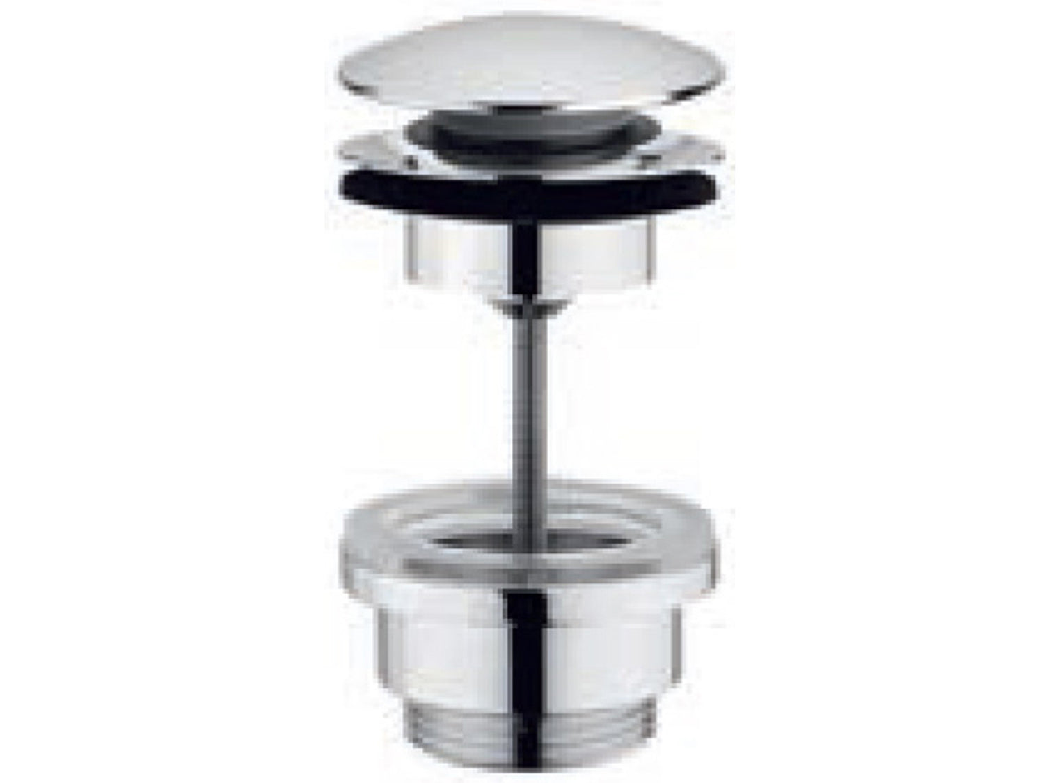 Rubinetterie Treemme Q30 Piletta di Scarico Click Clack Universale Con Inserto Per Sempre Aperto Rubinetterie Materiale Ottone Finitura Cromata