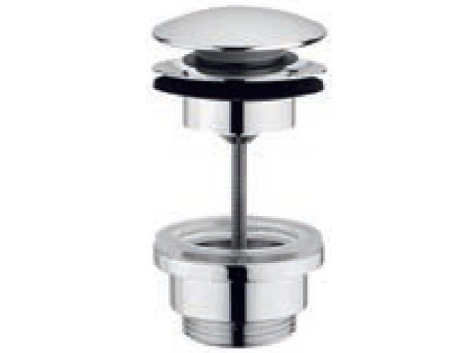 Piletta di Scarico Click Clack Universale Con Inserto Per Sempre Aperto Rubinetterie Treemme Nanotech Materiale Ottone Finitura Cromata