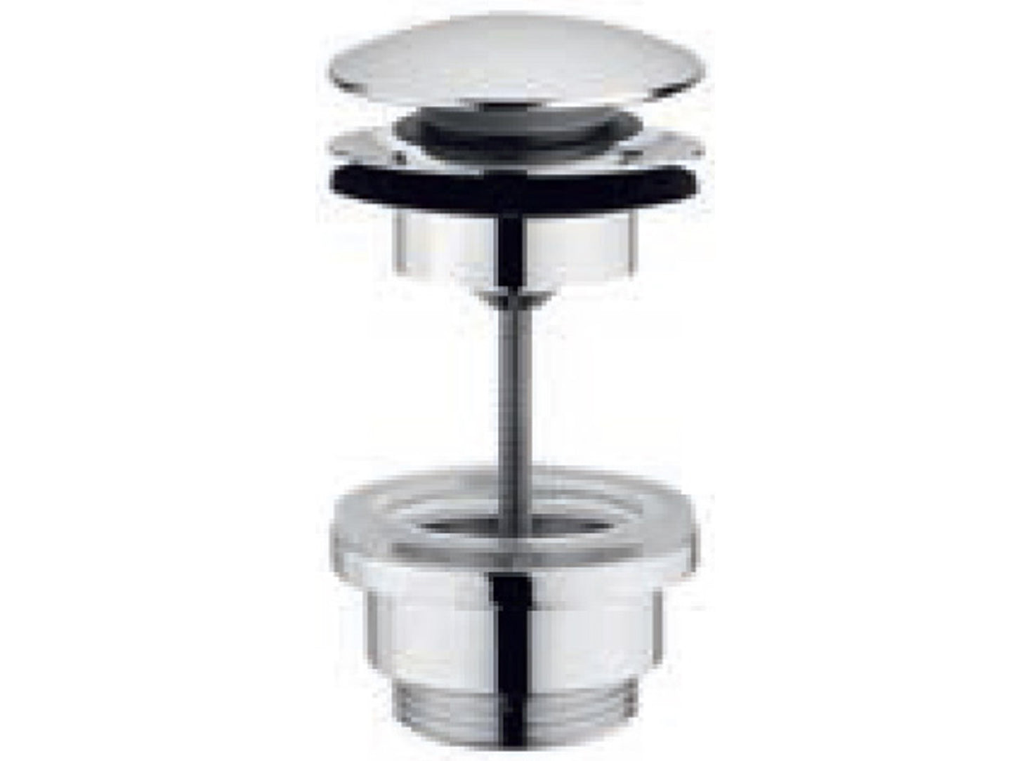 Piletta di Scarico Click Clack Universale Con Inserto Per Sempre Aperto Rubinetterie Treemme Hedo' Materiale Ottone Finitura Cromata