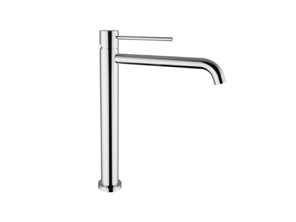 Miscelatore Lavabo Alto Senza Scarico Duemmeggi Round Ottone Finitura Cromata Lunghezza 230 mm Altezza 313 mm Made in Italy Garanzia 5 Anni