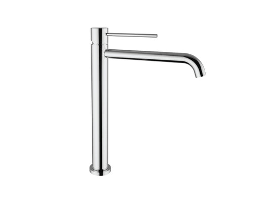 Miscelatore Lavabo Alto Senza Scarico Duemmeggi Round Ottone Finitura Cromata Lunghezza 230 mm Altezza 313 mm Made in Italy Garanzia 5 Anni