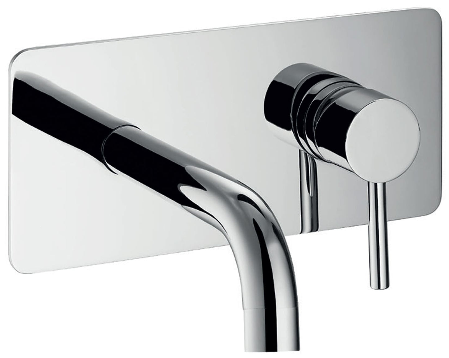 Miscelatore Lavabo Ad Incasso Con Bocca A Parete Duemmeggi Round Parete Muro Con Piastra 2 Fori Monocomando Moderno 166 mm Materiale Ottone Finitura Cromata Made in Italy Garanzia 5 Anni