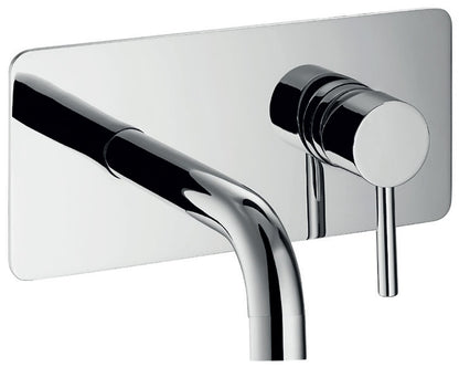 Miscelatore Lavabo Ad Incasso Con Bocca A Parete Duemmeggi Round Parete Muro Con Piastra 2 Fori Monocomando Moderno 166 mm Materiale Ottone Finitura Cromata Made in Italy Garanzia 5 Anni