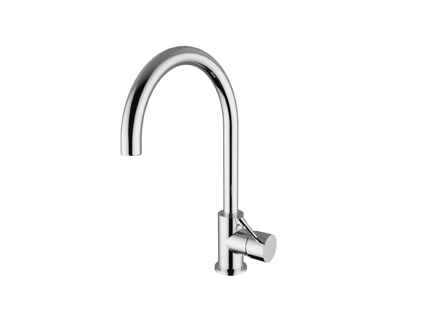 Miscelatore Lavello Cucina Lavatoio Lavapanni Canna Snodata Alta Duemmeggi Round Appoggio Monoforo Foro 1 Leva Manopola Monocomando Moderno Materiale Ottone Finitura Cromata Made in Italy Garanzia 5 Anni