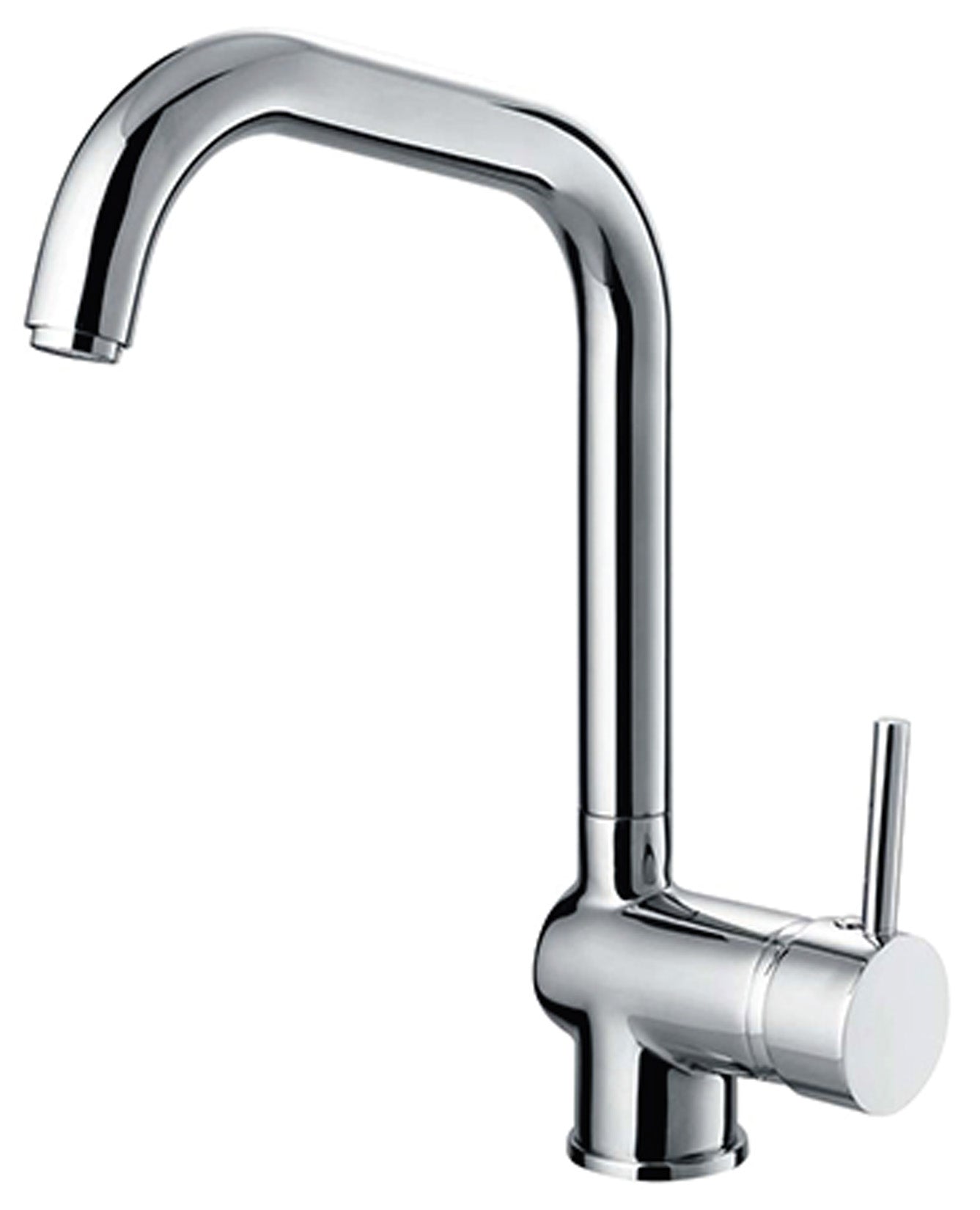 Miscelatore Lavello Cucina Lavatoio Lavapanni Monocomando Con Cartuccia E Leva Laterale A 90° Duemmeggi Round Appoggio Monoforo 1 Foro Moderno Ottone Finitura Cromata Made in Italy Garanzia 5 Anni