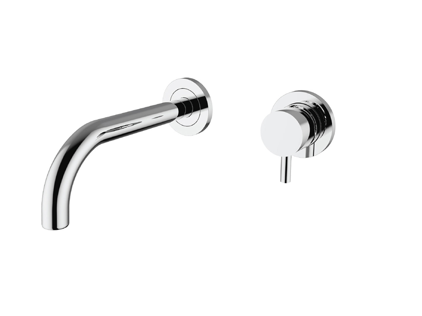 Batteria Lavabo Ad Incasso Duemmeggi Round 2 Fori Senza Piastra Muro Parete Senza Piletta di Scarico 1 Leva Manopola Monocomando Stile Moderno Lunghezza 200 mm Materiale Ottone Finitura Cromata Made in Italy Garanzia 5 Anni