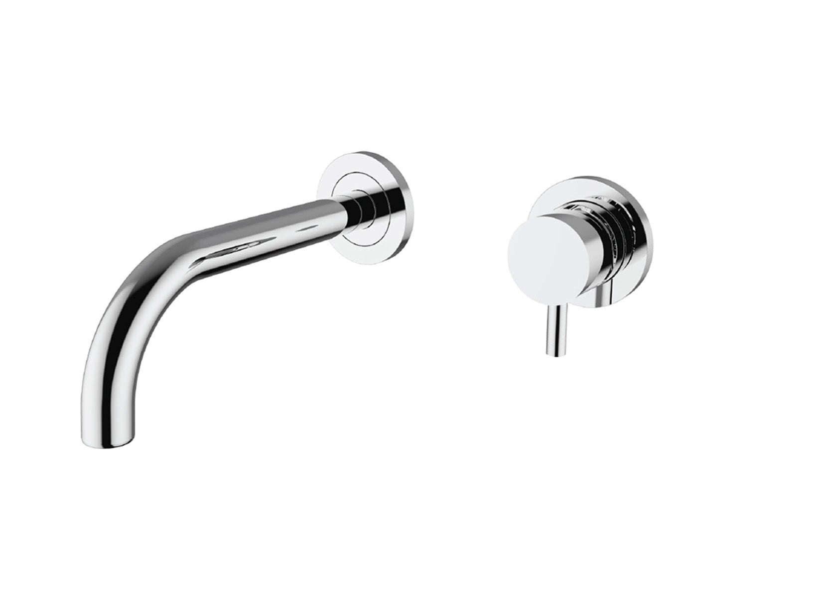 Batteria Lavabo Ad Incasso Duemmeggi Round 2 Fori Senza Piastra Muro Parete Senza Piletta di Scarico 1 Leva Manopola Monocomando Stile Moderno Lunghezza 200 mm Materiale Ottone Finitura Cromata Made in Italy Garanzia 5 Anni