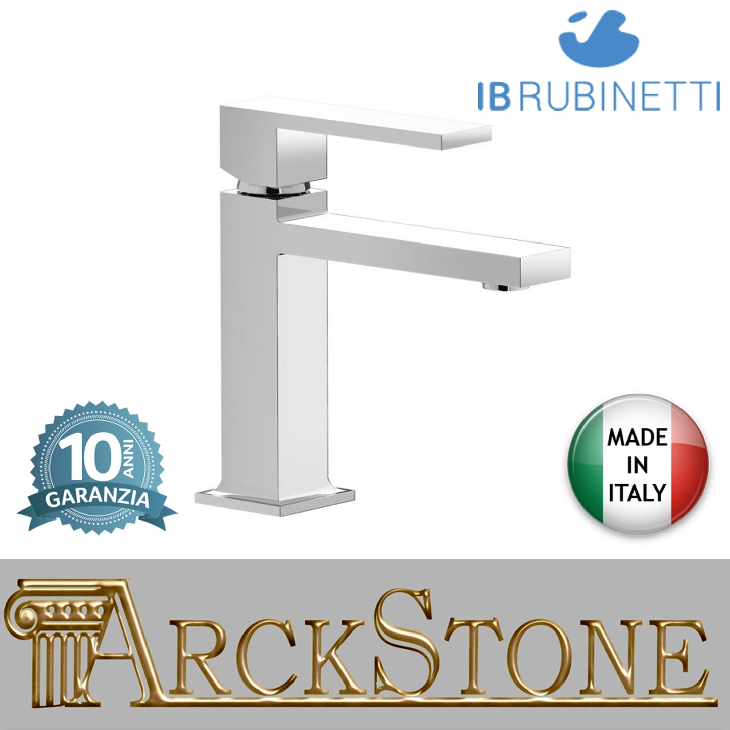 Miscelatore lavabo mini completo di piletta di scarico click-clack marca IB rubinetti modello Rubacuori rubinetteria rubinetto ottone cromato bagno fontana finitura cromo rivenditore autorizzato campania arredamento garanzia 10 anni azienda certificata