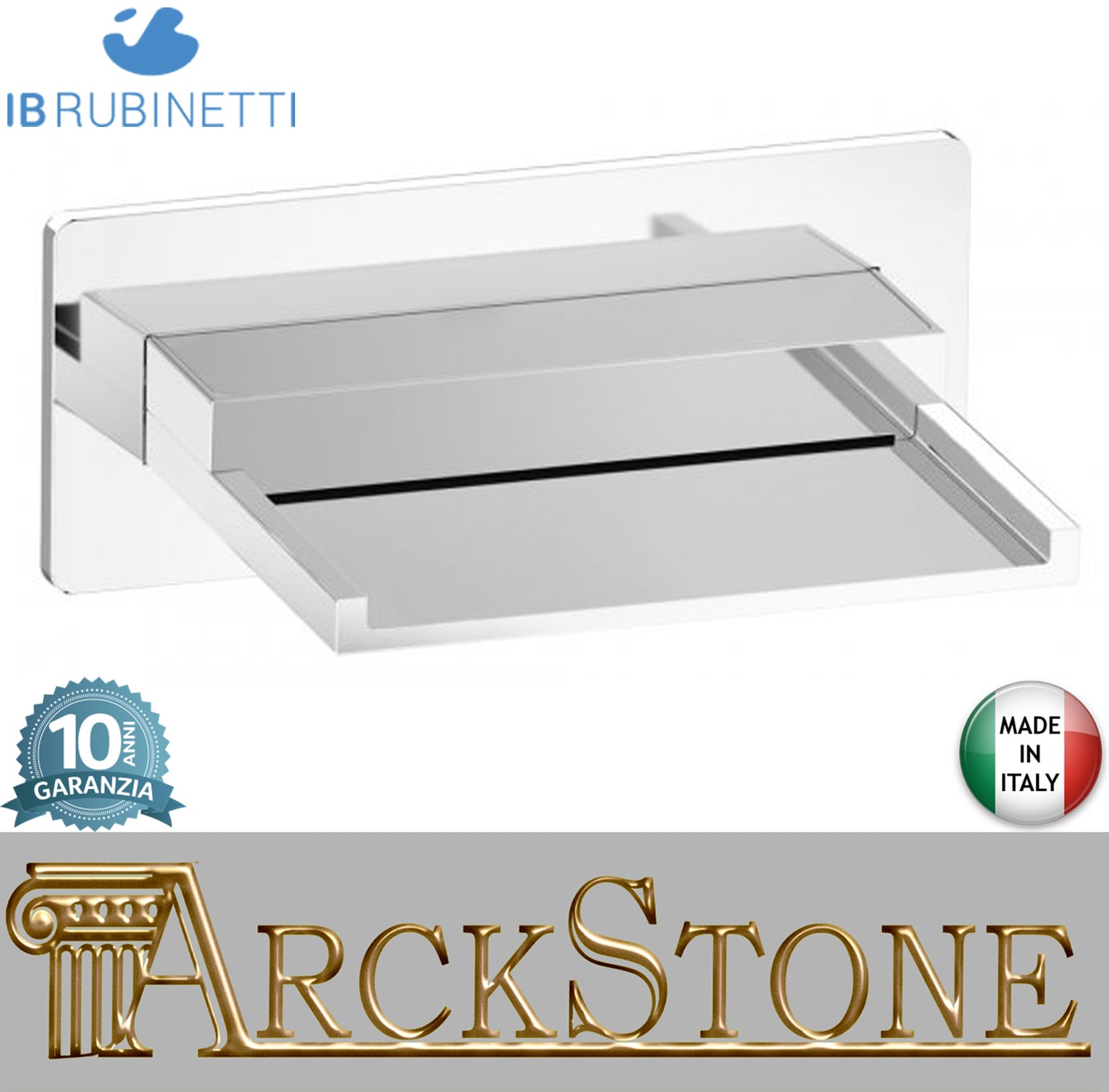 Bocca d'erogazione soffione esterno completo marca IB rubinetti modello Wave rubinetteria classica rubinetto ottone cromato fontana finitura cromo rivenditore autorizzato campania arredamento garanzia 10 anni azienda certificata qualità made in italy