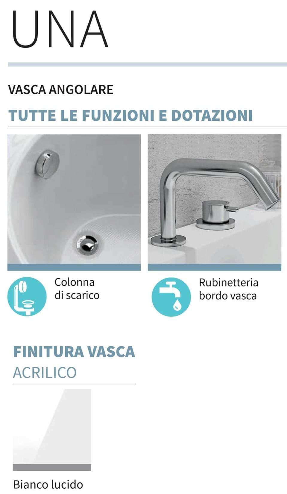 Novellini Una Vasca da Bagno Versione Standard Con Telaio Misura 135x135 H55 cm Forma Esterna Tonda Curva Semicircolare Simmetrica Interna Ovale Installazione Angolare Reversibile Pannello Frontale Colonna Rubinetto Materiale Acrilico Colore Bianco Lucido