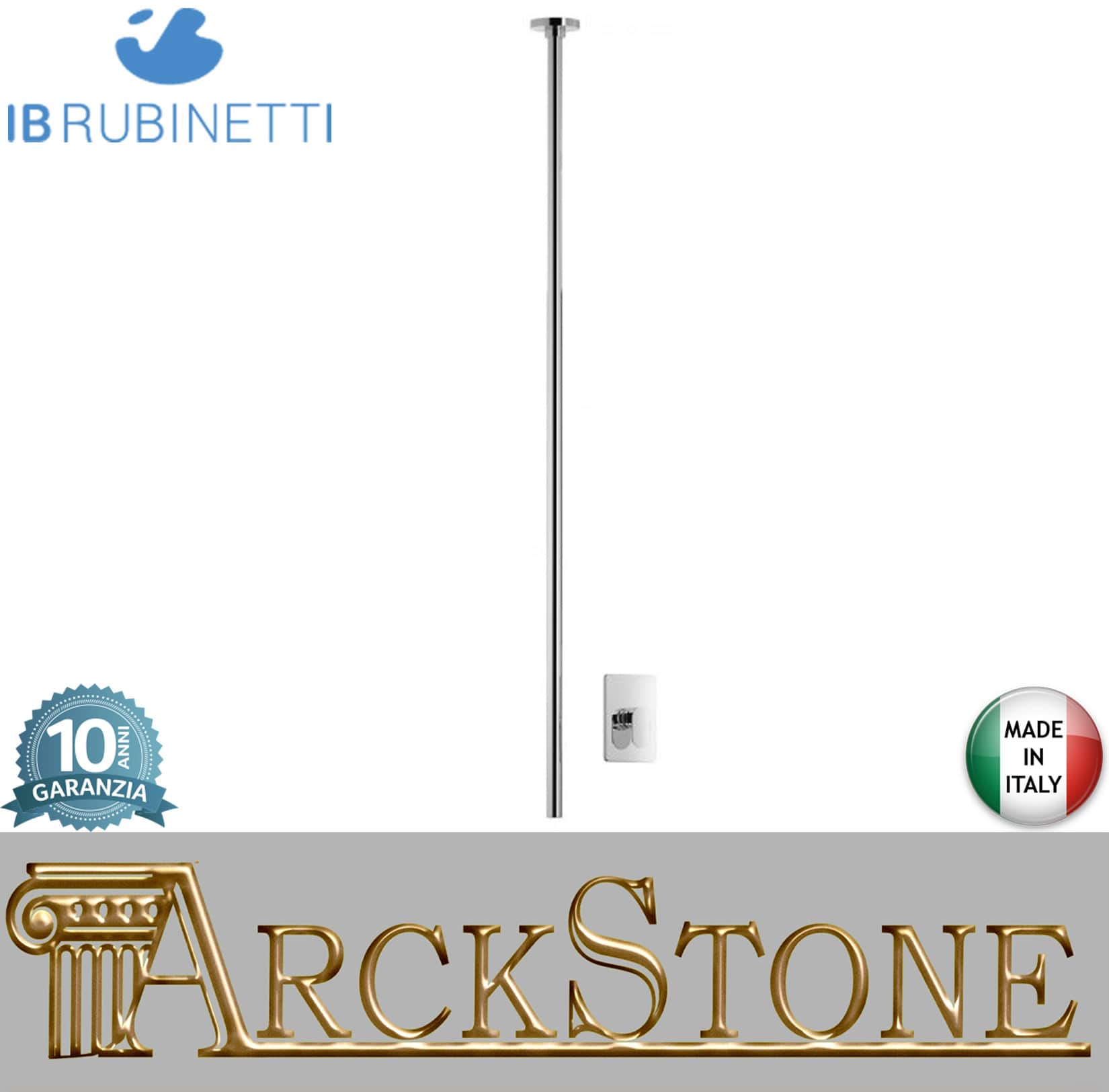 Miscelatore bocca da soffitto alimentata con comando remoto incluso marca IB rubinetti modello SuperBox rubinetteria rubinetto ottone cromato fontana finitura cromo rivenditore autorizzato qualità campania arredamento garanzia 10 anni azienda certificata