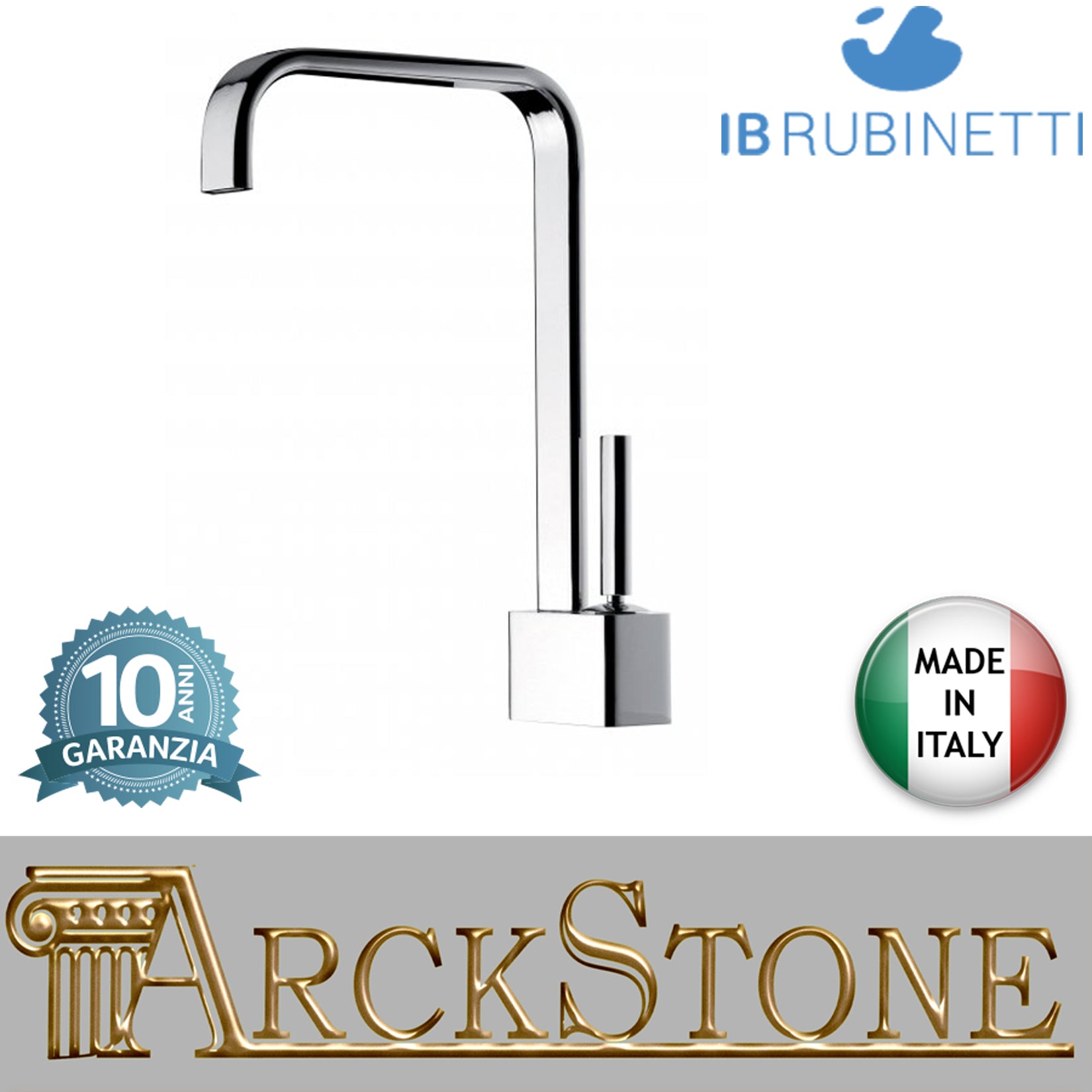 Miscelatore lavello monoforo marca IB rubinetti modello Serie Kitchen finitura ottone cromato rubinetteria cucina appoggio rivenditore autorizzato fontana lavatoio arredamento campania rubinetto garanzia 10 anni azienda certificata 