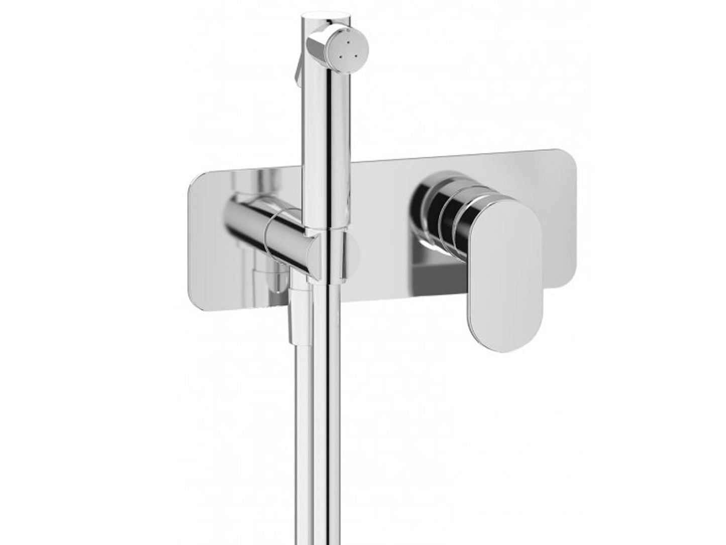 IB Rubinetti SUPERBOX Set Di Parti Esterne e Corpo ad Incasso A Muro Con Piastra Per Idroscopino Igienico Con Miscelatore Per WC Materiale Ottone Finitura Cromata