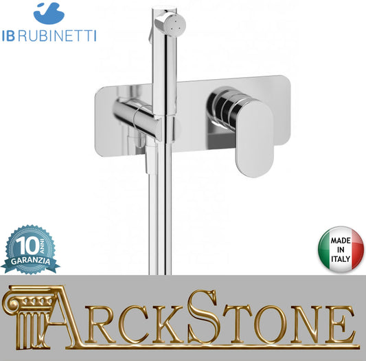 IB Rubinetti SUPERBOX Set Di Parti Esterne e Corpo ad Incasso A Muro Con Piastra Per Idroscopino Igienico Con Miscelatore Per WC Materiale Ottone Finitura Cromata