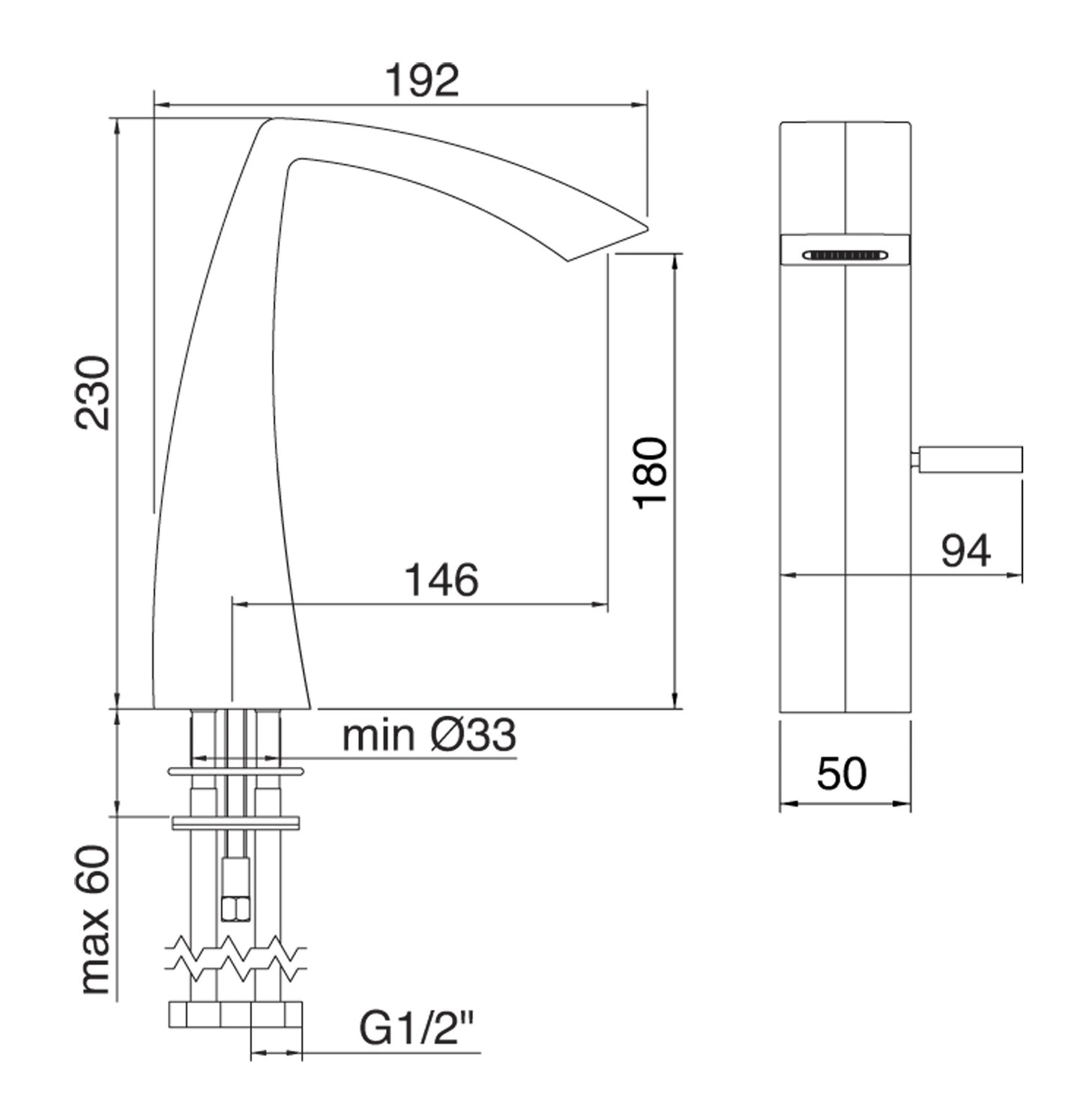 Miscelatore Monocomando Lavabo 180 Rubinetterie Treemme Arche' Materiale Ottone Finitura Cromata