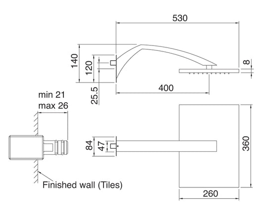 Rubinetterie Treemme Arche' Soffione Doccia 360x260 mm A Parete Metallo Anticalcare Con Braccio 400 mm In Ottone Finitura Cromata
