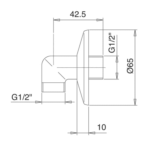 Rubinetterie Treemme 3M Contract TERMO S + Showers IT 0453 CC ZZ ZZ Presa Acqua A Muro Tonda Per Doccetta a Mano Materiale Ottone Finitura Cromata