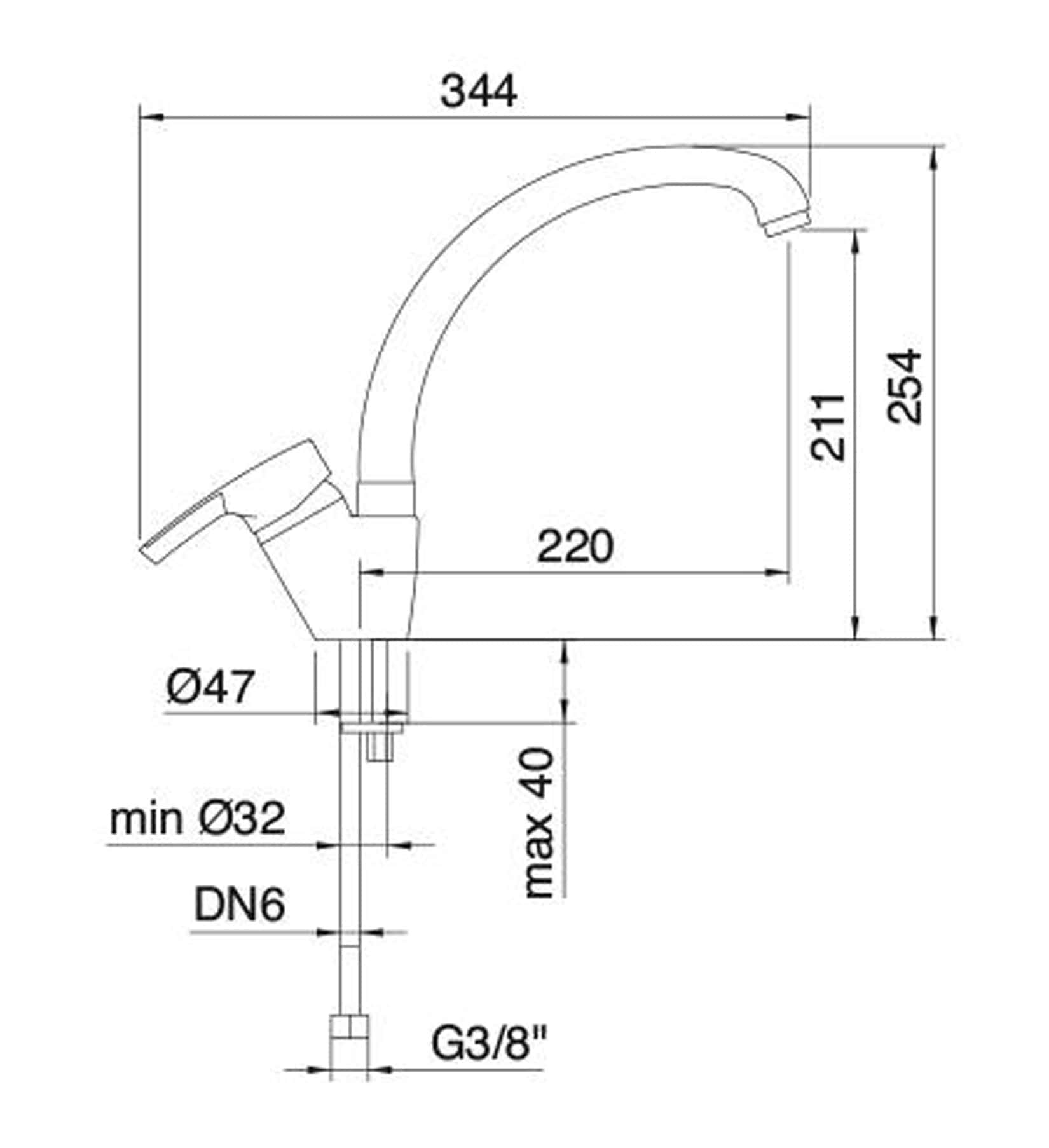 Rubinetterie Treemme 3M Contract Kitchen S IT 1232 CC LG ZZ Miscelatore Monocomando Appoggio Lavello Cucina Standard Monoforo Stile Moderno Materiale Ottone Finitura Cromata