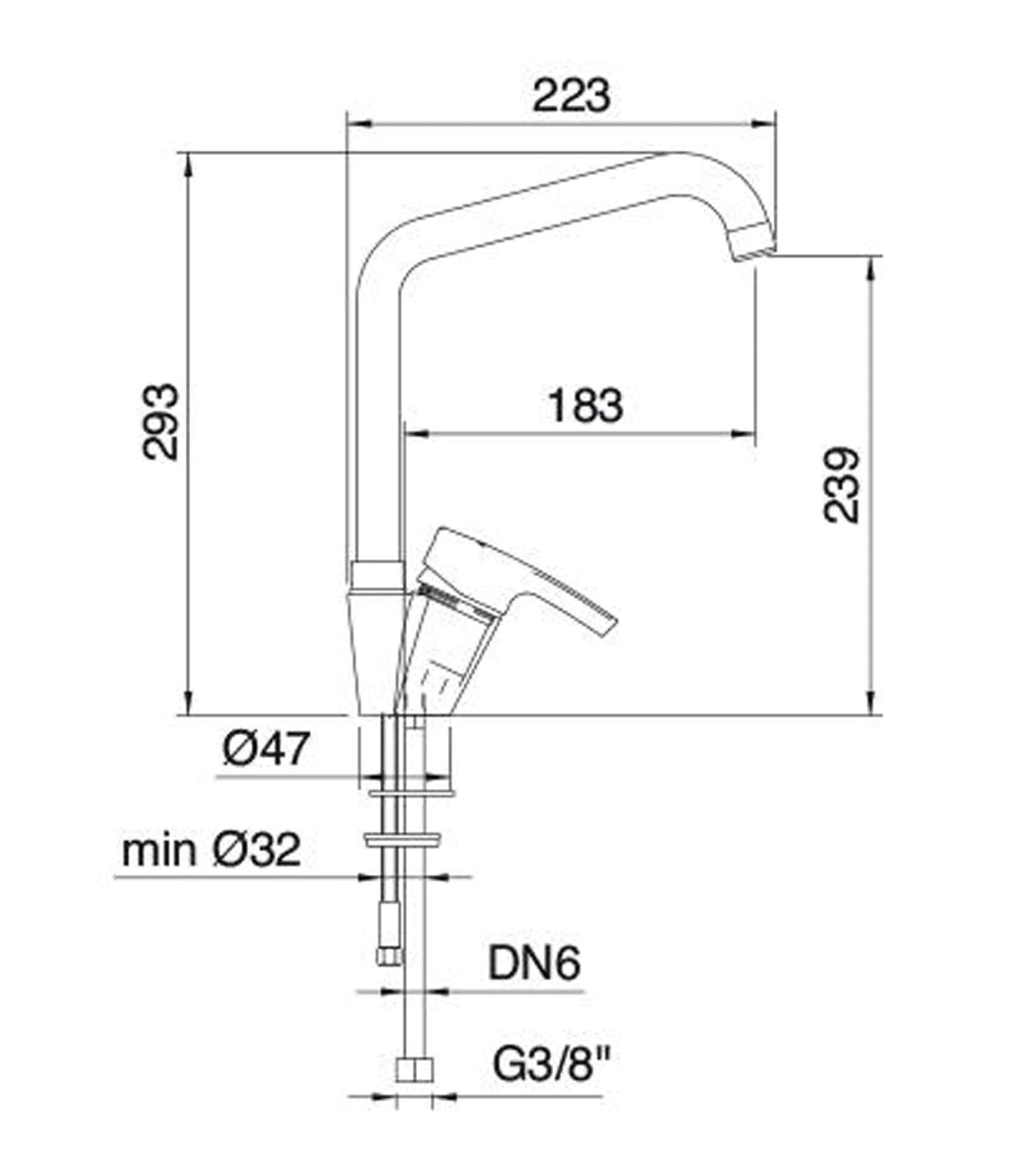 Rubinetterie Treemme 3M Contract Kitchen S IT 1233 CC LG ZZ Miscelatore Monocomando Appoggio Lavello Cucina Standard Monoforo Stile Moderno Materiale Ottone Finitura Cromata
