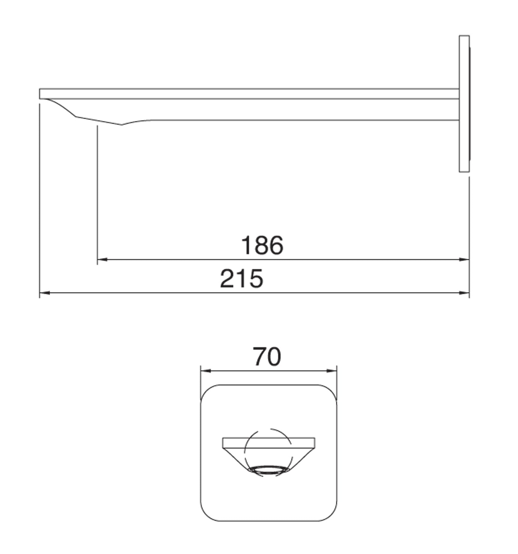 Bocca A Muro 186 mm Rubinetterie Treemme Ran Materiale Ottone Finitura Cromata