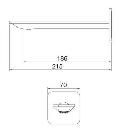 Bocca A Muro 186 mm Rubinetterie Treemme Ran Materiale Ottone Finitura Cromata