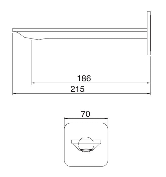 Bocca A Muro 186 mm Rubinetterie Treemme Ran Materiale Ottone Finitura Cromata