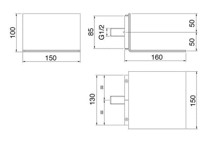 Rubinetterie Treemme 3M 5MM RWIT 2847 IS 21 Cascata A Parete 150 mm Stile Moderno Misura 150x160x100 mm Stile Moderno Materiale In Acciaio Finitura Inox