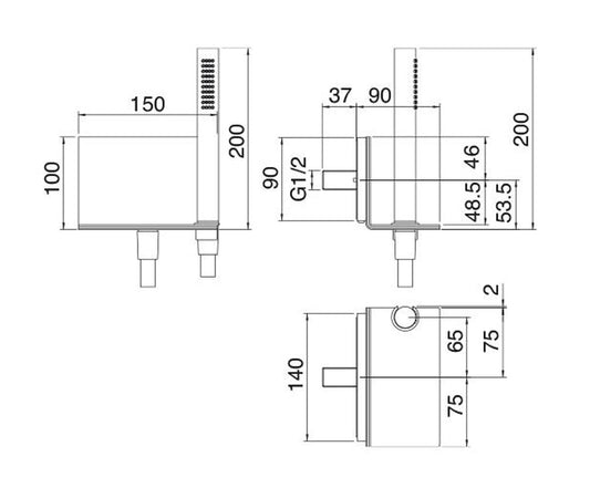 Rubinetterie Treemme SHOWERS Kit Gancio Supporto Appoggio Flessibile In PVC E Doccetta Tonda Inox Materiale Acciaio Finitura Acciaio Spazzolato Opaco Inox