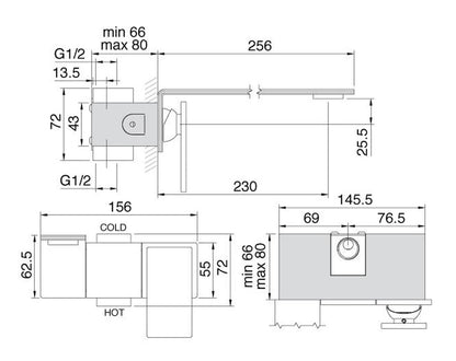 Rubinetterie Treemme 3M 5mm RWIT 2852 IS 97 + RWIT 2851 ZZ 98 Miscelatore Monocomando Lavabo Incasso A Muro 230 mm Areatore Orientabile 3 Fori Con Piastra Stile Moderno Materiale Acciaio Inox Finitura Spazzolata Inox