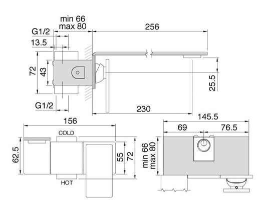 Rubinetterie Treemme 3M 5mm RWIT 2852 IS 97 + RWIT 2851 ZZ 98 Miscelatore Monocomando Lavabo Incasso A Muro 230 mm Areatore Orientabile 3 Fori Con Piastra Stile Moderno Materiale Acciaio Inox Finitura Spazzolata Inox