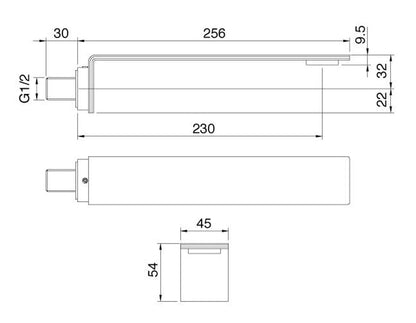 Rubinetterie Treemme 3M 5MM IT 2861 IS ZZ HF Bocca Getto Erogazione Acqua A Parete Per Vasca 230 mm Stile Moderno Materiale Acciaio INOX Finitura Acciaio Spazzolato