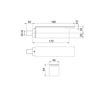 Rubinetterie Treemme 3M 5mm IT 2863 IS ZZ ZZ Bocca Getto Erogazione Acqua A Parete 170 mm Stile Moderno Materiale Acciaio Inox Finitura Acciaio Spazzolato
