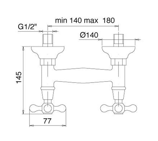 Rubinetterie Treemme 3M ROMANTICA IT 3656 CC PV ZZ Miscelatore Gruppo Esterno Doccia Senza Set Doccia Materiale Ottone Finitura Cromata