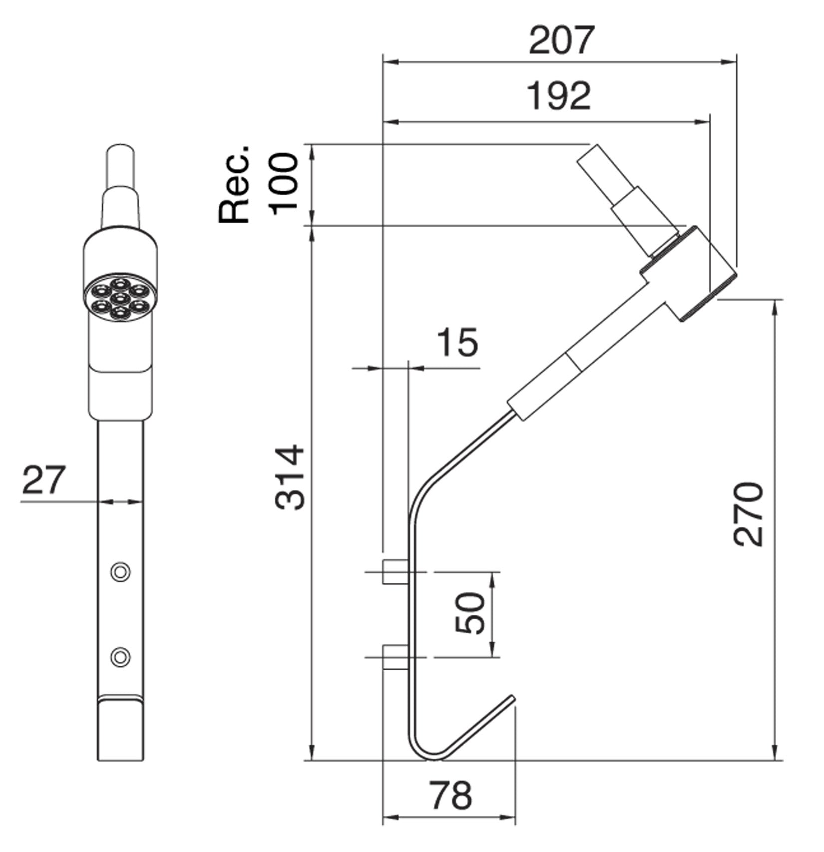 Duplex Set Doccia Con Flessibile E Doccetta In Metallo Rubinetterie Treemme Nanotech Finitura Cromata 