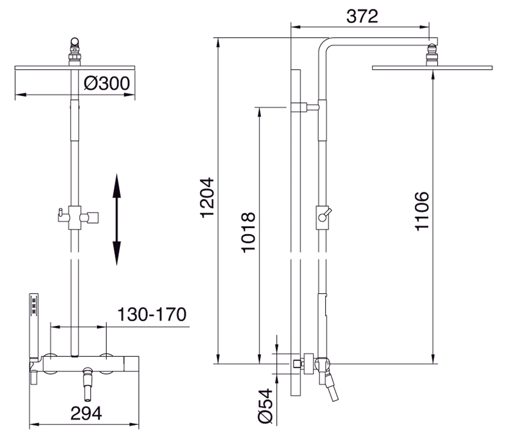 Rubinetterie Treemme Nanotech Gruppo Colonna Doccia Attrezzata Multifunzione Miscelatore Meccanico Con Doccetta E Soffione Anticalcare In Metallo Materiale Ottone Finitura Cromata