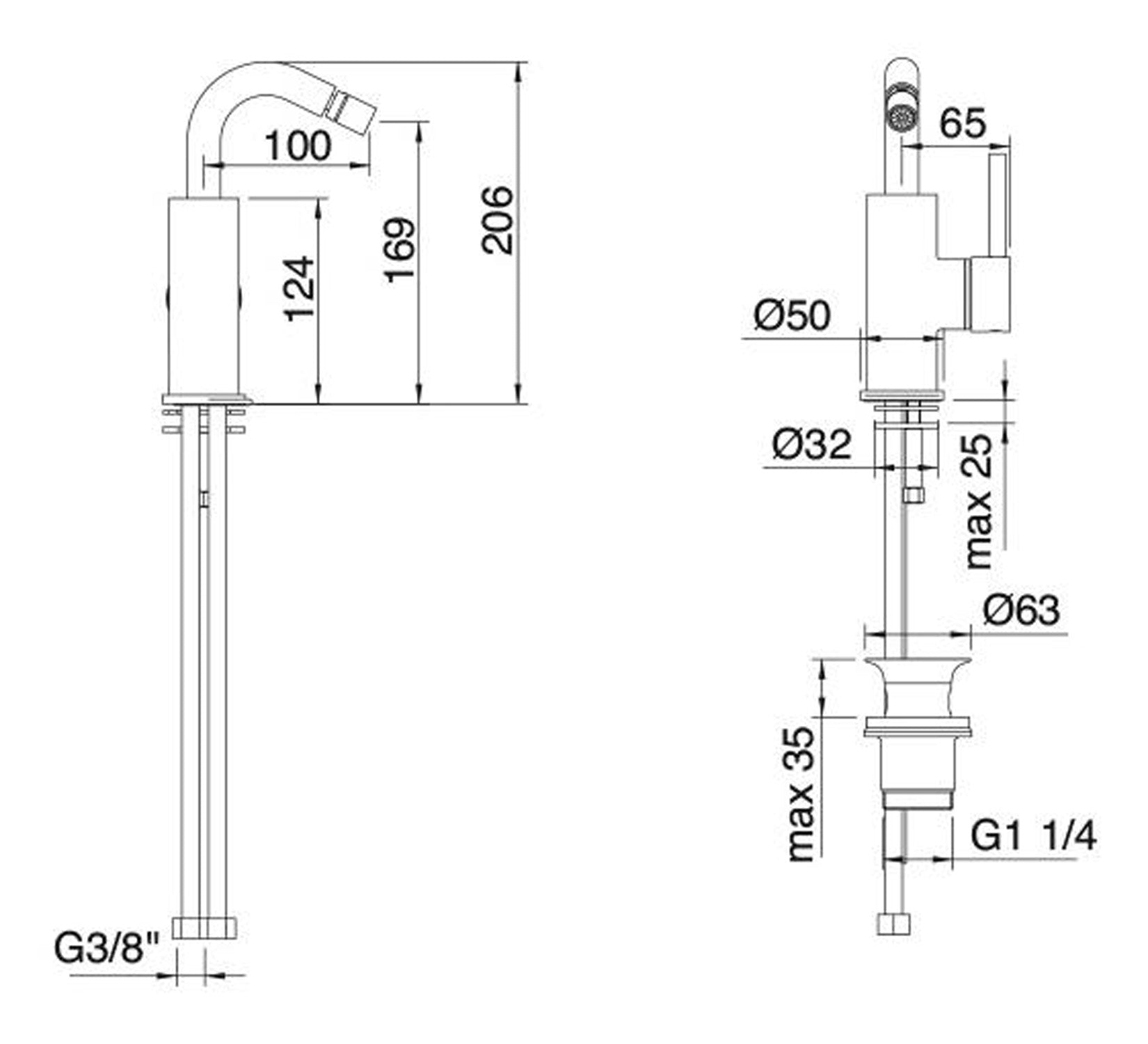 Rubinetterie Treemme X-CHANGE_mono Miscelatore Monocomando Bidet Areatore Orientabile Con Piletta Di Scarico Automatico E Bocca Girevole Materiale Ottone Finitura Cromata
