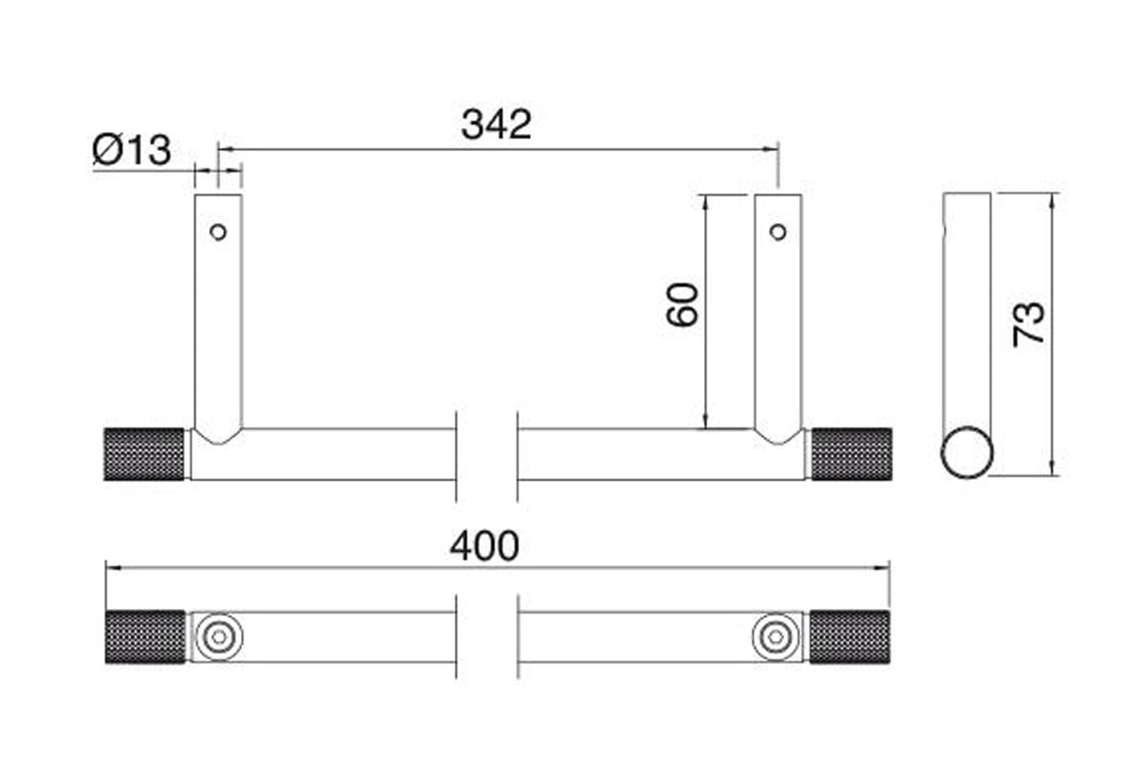 Rubinetterie Treemme 22MM Portasalviette 40 CM Bagno Incasso A Parete Materiale Acciaio Finitura Acciaio Spazzolato Opaco Inox